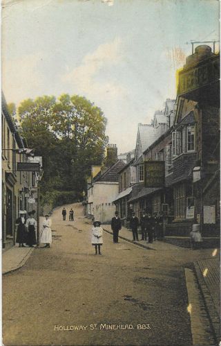 Somerset Minehead Holloway Street Vintage Postcard 4.  2