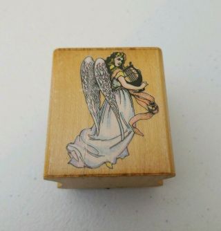 1986 Vintage All Night Media Victorian Angel Rubber Stamp Seal 636e