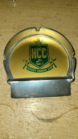 Vintage Hershey Country Club Green Logo Golf Putting Cup Ashtray Silver Metal