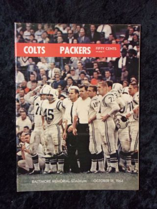 Vintage October 18,  1964 Baltimore Colts Vs Green Bay Packers Program 892