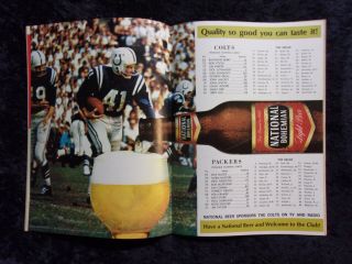 Vintage October 18,  1964 Baltimore Colts vs Green Bay Packers Program 892 2