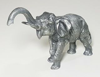Vintage Hudson Fine Pewter Solid Elephant Figurine Statue 2.  5 " Tall