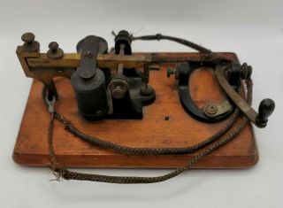 J.  H.  Bunnell Telegraph Sounder Key Set York Antique Vintage Morse Code Kob