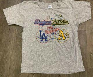 Vtg 1988 World Series Starter T Shiet Oakland A’s Vs La Dodgers Size Small