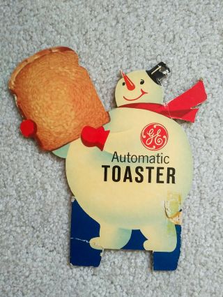 Rare Vintage 1960s Ge General Electric In - Store Display Auto Toaster Snowman