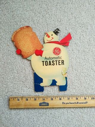 RARE Vintage 1960s GE General Electric In - Store Display Auto Toaster Snowman 2