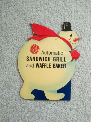 Rare Vintage 1960s Ge General Electric In - Store Display Grill / Waffle Snowman