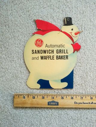 RARE Vintage 1960s GE General Electric In - Store Display Grill / Waffle Snowman 2