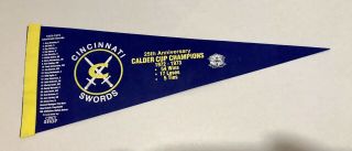 1973 Cincinnati Swords Ahl Calder Cup Champions Tribute Pennant 1998 Sabres