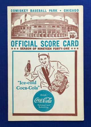 1941 Chicago White Sox Vs Philadelphia Athletics Baseball Program Scorecard