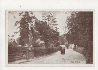 Road To Station Bulford Wiltshire Vintage Postcard 368b
