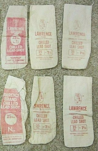 Six Lawrence Brand Lead Shot Chilled Hard Lead Shot Canvas Bags For Home Decor