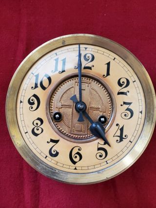 Antique German Gustav Becker (gb) P35 Clock Movement & Dial