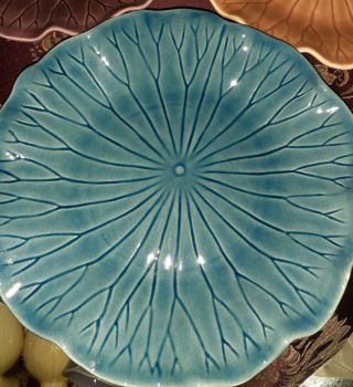 Vintage Metlox Lotus 8” Blue Desert Salad Plate Made In California Handcraft