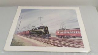 1979 Gil Reid Pennsylvania Railroad Train Art Print 16x22 "