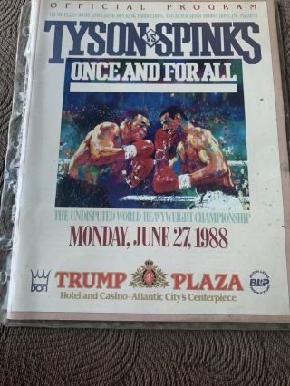Mike Tyson vs Spinks Official Program Once And For All June 27,  1988 Trump Plaza 2