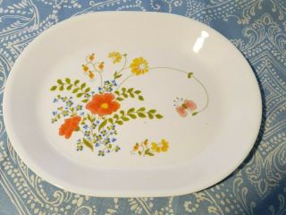 Vintage Corelle Wildflower 12 1/4 " Oval Serving Platter Plate Corning Floral