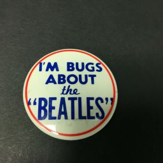 The Beatles Vintage 1965 I’m Bugs About The Beatles Pin Button 2.  0 "