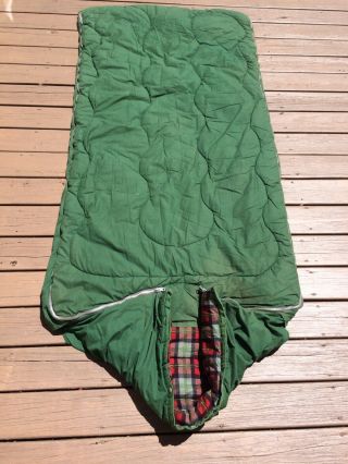 Vintage Ted Williams Sears Flannel Lined Heavy Duty Sleeping Bag