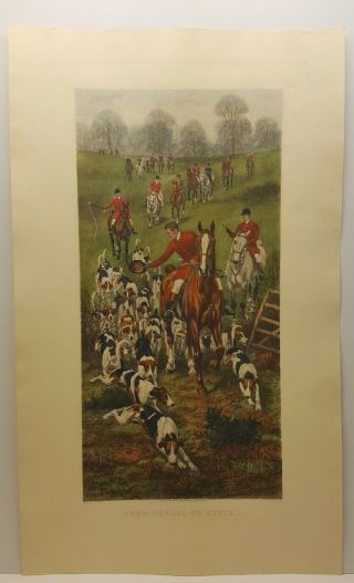 Vintage Lithograph Art Print E.  A.  S.  Douglas From Covert To Covert 1909