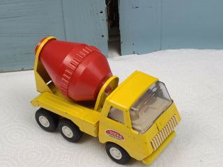 Vintage Tiny Tonka Cement Mixer Steel Truck Yellow/red - 60s 70s