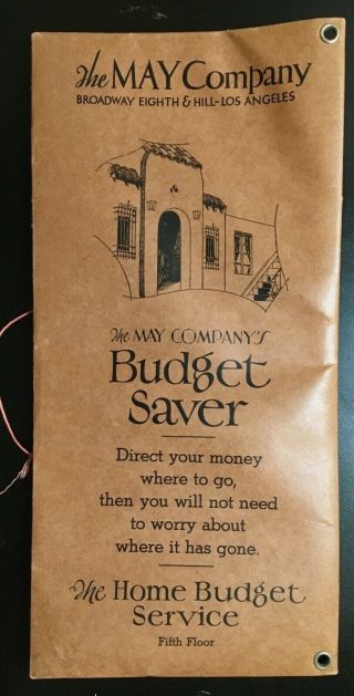 Vintage The May Company Department Store Budget Saver Envelope/saver Inserts