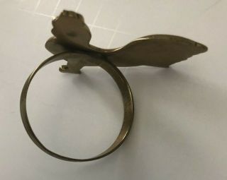 2 Vintage Brass Farmhouse Rooster Design Napkin Ring 3