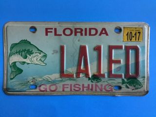 2017 Florida Go Fishing License Plate Tag Specialty Vanity Fish