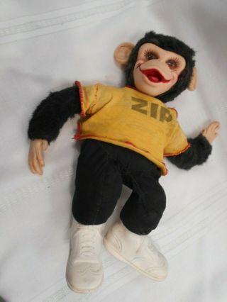 Vintage Rushton Rubber Face ZIP The MONKEY/ CHIMPANZEE Plush Toy Doll 16 