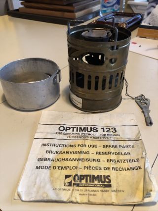 Vintage Brass Optimus Camping Stove Made In Sweden