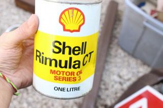 Vintage 1 Quart Shell Rimula Ct Motor Oil Can Tin Metal Can Advertising