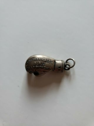 Vintage Sterling Silver Boxing Glove Necklace/charm Southern Aau Championship