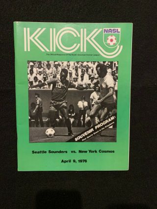 1976 Nasl Soccer Program Seattle Sounders Vs Ny Cosmos Pele First Kingdome Event