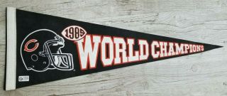 Vintage 1985 Nfl Chicago Bears World Champions Felt Pennant