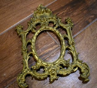 Antique Brass Picture Frame,  Table Top,  Vintage