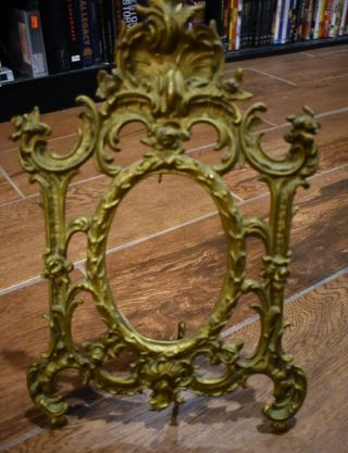 Antique Brass Picture Frame,  Table Top,  Vintage 3