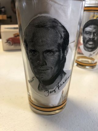 Rare 1976 Terry Bradshaw Glass Pittsburgh Steelers Arby 