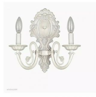 3 - Style Selections Wall Sconce Antique White Candle 11.  63in - 26966 - 014