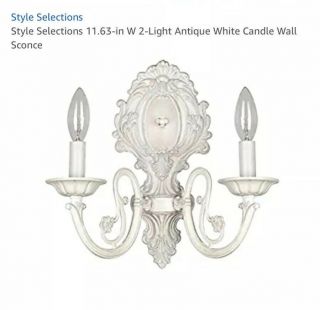 3 - Style Selections Wall Sconce Antique White Candle 11.  63in - 26966 - 014 3