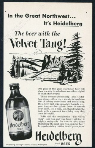 1954 Heidelberg Beer Bottle Photo Vintage Print Ad
