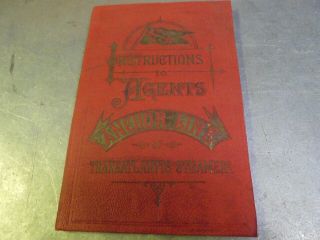 Vintage 1882 Agent Instruction Book For Anchor Line Transatlantic Steamers