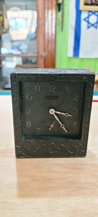Rare Antique Ansonia Advertising Desk Alarm Clock