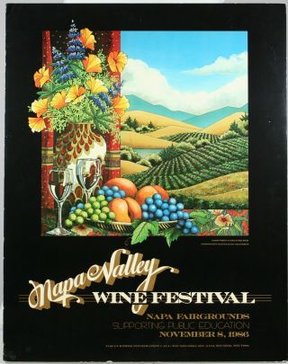 Napa Valley Wine Festival Theo Fabian Becker Vintage 1986 Poster Print