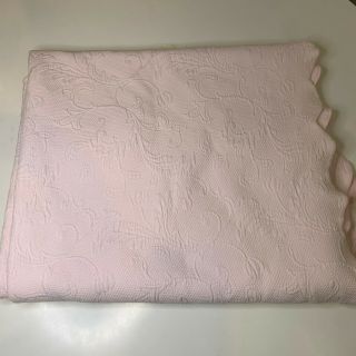 Pink Matelasse Coverlet Bedspread Blanket Chenille Full Queen Size