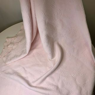 Pink Matelasse Coverlet Bedspread Blanket Chenille Full Queen Size 3