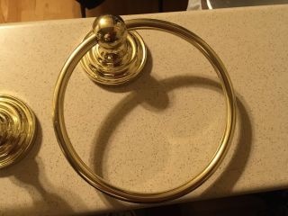 Solid Brass Bathroom Hardware Accessories 3 Pc Set,  Gold 3