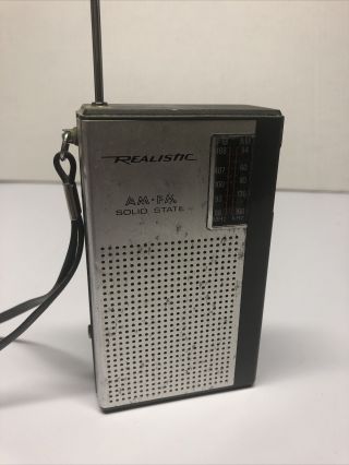 Vintage,  Realistic Am/fm Solid State Pocket Radio,  Mod 12 - 602 By Radio Shack 09