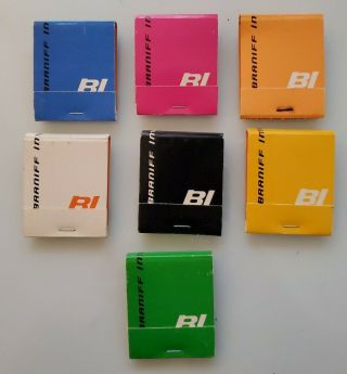 Braniff International Airline Matchbooks (set Of All 7 Colors) Full Unstruck