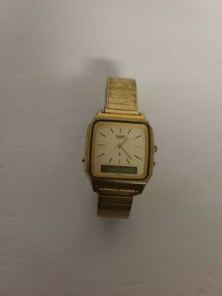 Vintage Casio Gold Watch Model Ag - 321g Stainless Steel Back Japan -