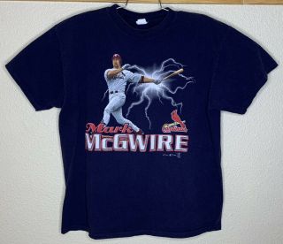 Rare Vtg Pro Player Mark Mcgwire Stl Cardinals 1999 Mlb Baseball T Shirt 90s L